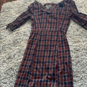 Unique Vintage plaid wiggle dress